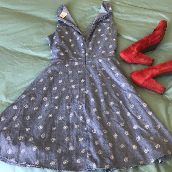 Everly blue sleeveless A line dress size S - Picture 7 of 8